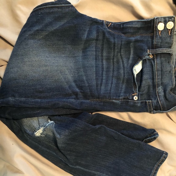 Express Cropped Legging Distress Denim - Picture 1 of 4